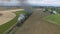 Steam Passenger Train Puffing Smoke in amish Countryside 12