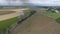 Steam Passenger Train Puffing Smoke in amish Countryside 13