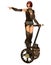 Steam punk girl on a transporter