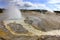 steam rising from volcanic thermal fissures, yellowstone national park, wyoming, usa