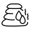 Steam room stones icon, outline style