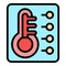 Steam temperature icon vector flat