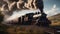 steam train in the countryside steam train ride the epic detailed detailed matte painting, deep color, fantastical,
