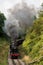 Steam Train, incline with plume of smoke