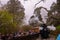 The steam train spews steam for tourists in Alishan!