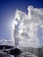 Steam vents as Lion Geyser blows