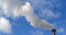 Steam of Water coming out of the Chimney of an Incinerator, Near Paris, Slow motion