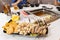 Steamboat hotpot meal with luxurious seafood sliced meat ingredients
