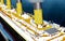 Steamboat ocean liner ship boat deck view 3D render image HDR