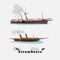 Steamboat. vintage boat concept -
