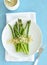 Steamed asparagus with parmesan herb breadcrumbs