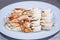 Steamed blue crab scabbard or paddle-leg meat from sea market. Fresh Tasty Appetizing Cooked Thai Asian Seafood Dish. Nutrition,