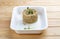 Steamed bulgur. Healthy food. Takeaway food. On a wooden background