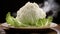 steamed cabbage cauliflower white