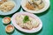 Steamed chicken with rice Singapore style popular delicious favorite Asian food