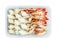 Steamed crab meat pack in plastic box for delivery. Seafood ready to eat delivery business. Steamed lump crab meat in disposable