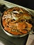 Steamed crabs in steaming pot.Steamed crabs in steaming pot.