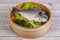 Steamed dorada with vegetables