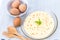 Steamed eggs , easy soft food made from eggs for kids or old man