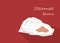 Steamed meat buns vector on a red background are ready to eat.