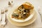 Steamed mussels and clams in garlic cream sauce