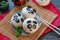 Steamed panda buns