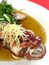 Steamed red grouper fish