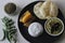 Steamed rice cake served with steamed plantain, green gram curry and papad. A favorite dish of Kerala commonly known as puttu with