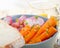 Steamed root vegetable on a bowl