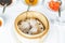 Steamed scallop har gow dumpling