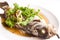 Steamed snapper fish with lemon ,