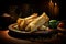 Steamed tamales in a wooden bowl, traditional Mexican fare. Ready-to-eat tamales, wrapped in husks. Concept of cultural