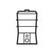 Steamer, double boiler outline single isolated vector icon