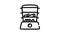 steamer kitchen device black icon animation