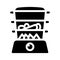 Steamer kitchen device glyph icon vector illustration