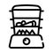 Steamer kitchen device line icon vector illustration