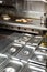 Steamer table and griddle at restaurant