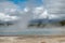 Steaming Blue Hotspring in Yellowstone National Park