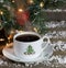 Steaming Christmas Cup of Coffee