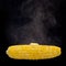 Steaming corn with melting butter (Clipping path on the corn inc