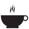 Steaming Cup of Tea: A Soothing Black and White Vector Icon of a Perfectly Brewed Cup of Tea