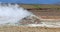 Steaming fumarole in geothermal area of Hverir, Iceland