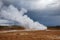 Steaming fumarole Hverir geothermal area Namafjall Myvatn Northeastern Iceland Scandinavia