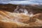 Steaming fumarole on rhyolite formation Krafla volcanic area Myvatn region Northeastern Iceland Scandinavia