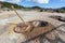 A steaming hole in the geothermal area of Furnas Lake