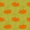 Steaming hot Taiyaki, Japanese fish-shaped cake or  Bungeo-ppang seamless pattern background.