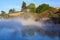 Steaming lake in Kuirau Park, Rotorua, New Zealand