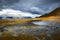 Steaming mud pool in the Hverir geothermal area in Iceland