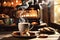 Steaming Mug of Coffee and Assorted Cookies on a Rustic Wooden Table: Morning Indulgence