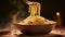 Steaming Spaghetti Carbonara Twirl, Close-Up, Savory Italian Dish Generative AI